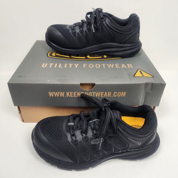 Keen Vista Energy Sneaker Women 6M Black Slip Resistant Carbon Toe - Picture 1 of 12